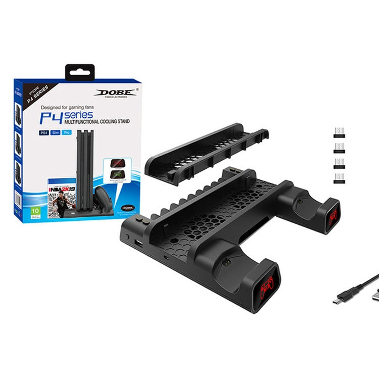 DOBE Per PS4 / SLIM / PRO Base di raffreddamento multifunzione Ventola di raffreddamento + Rack per dischi + Doppia carica con luci a LED, For PS4 / SLIM / PRO DOBE Per PS4 / SLIM / PRO Base di raffreddamento multifunzione Ventola di raffreddamento + Rack per dischi + Doppia carica con luci a LED, For PS4 / SLIM / PRO
